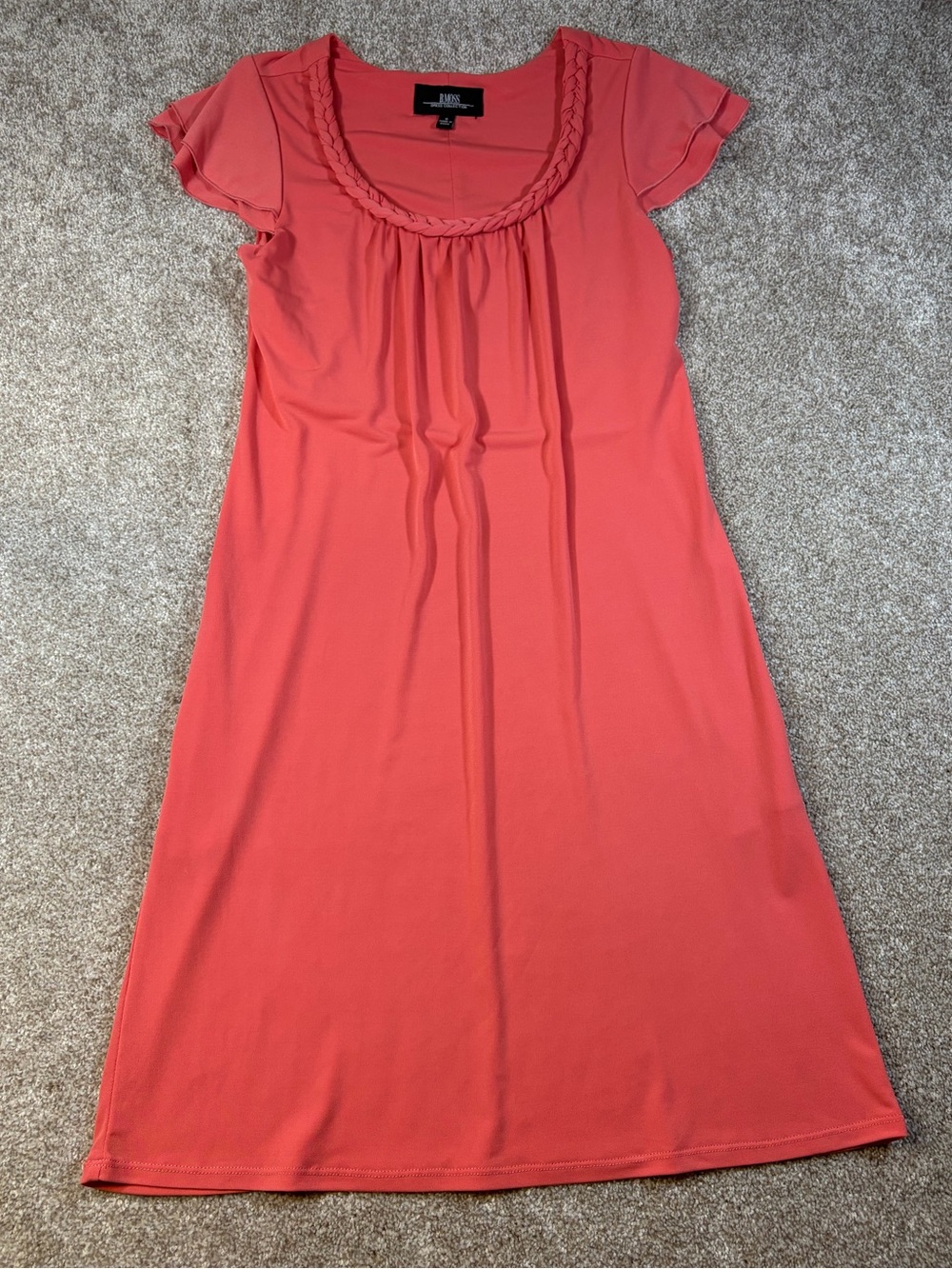 B Moss Coral Scoop Neck Knit Dress